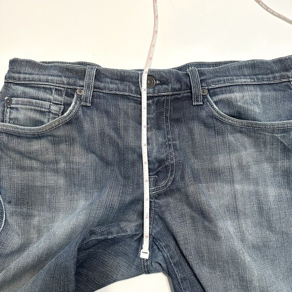 7 For All Mankind Jeans Men’s Size 34 A Pocket Boot Pants 100% Cotton Blue Denim - Picture 11 of 15